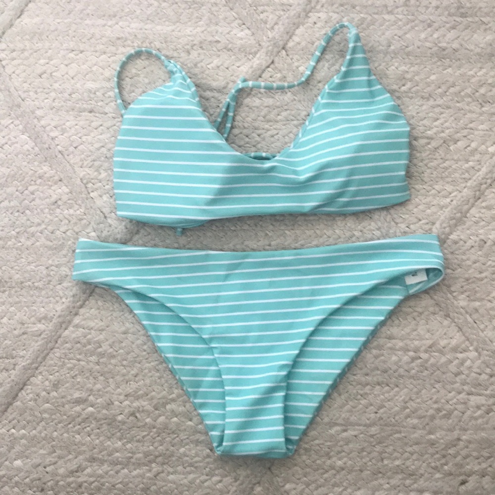 shein teal bathing suit set